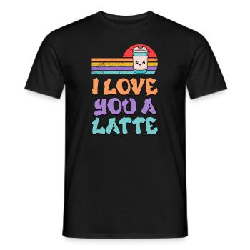 Ich liebe dich Eine Latte Pärchen Romanze - Männer T-Shirt - Schwarz - Vorne - AI Model Male 178 light (178cm)