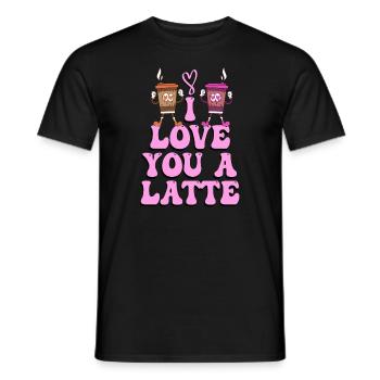 Ich liebe dich Eine Latte Pärchen Romanze - Männer T-Shirt - Schwarz - Vorne - AI Model Male 178 light (178cm)