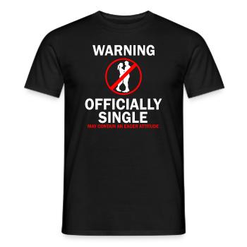 Warning Officially Single Eager Attitude - Men's T-Shirt - black - Front - AI Model Male 178 light (178cm)