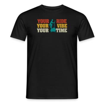 Your Ride Your Vibe Your Time Ergometers - Men's T-Shirt - black - Front - AI Model Male 178 light (178cm)