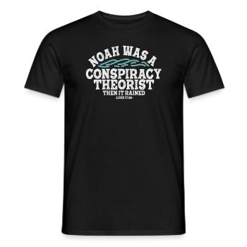 Noé était un théoricien du complot et il pleuvait - T-shirt homme - noir - Devant - AI Model Male 178 light (178cm)