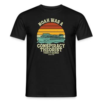 Noé était un théoricien du complot et il pleuvait - T-shirt homme - noir - Devant - AI Model Male 178 light (178cm)