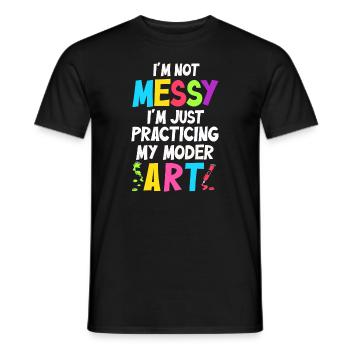Ich bin kein chaotisches Gemälde mit moderner Kunst - Männer T-Shirt - Schwarz - Vorne - AI Model Male 178 light (178cm)