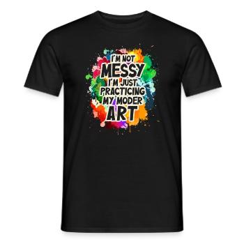 Ich bin kein chaotisches Gemälde mit moderner Kunst - Männer T-Shirt - Schwarz - Vorne - AI Model Male 178 light (178cm)