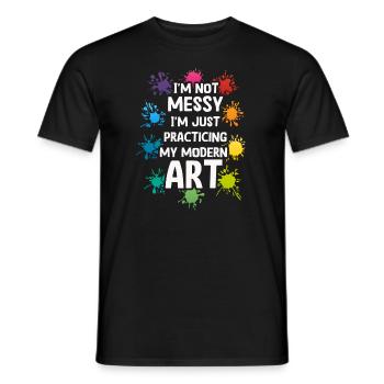 Ich bin kein chaotisches Gemälde mit moderner Kunst - Männer T-Shirt - Schwarz - Vorne - AI Model Male 178 light (178cm)