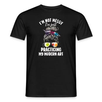Ich bin kein chaotisches Gemälde mit moderner Kunst - Männer T-Shirt - Schwarz - Vorne - AI Model Male 178 light (178cm)