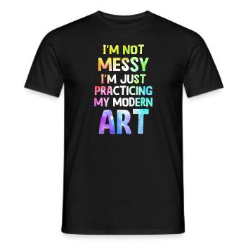 Ich bin kein chaotisches Gemälde mit moderner Kunst - Männer T-Shirt - Schwarz - Vorne - AI Model Male 178 light (178cm)