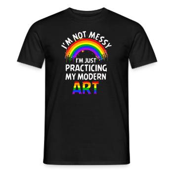 Ich bin kein chaotisches Gemälde mit moderner Kunst - Männer T-Shirt - Schwarz - Vorne - AI Model Male 178 light (178cm)