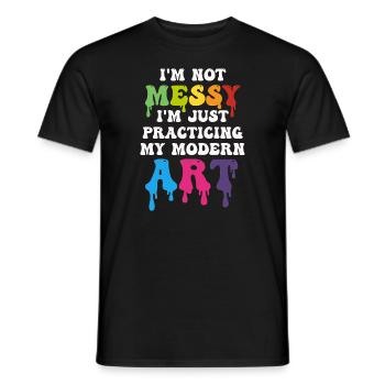 Ich bin kein chaotisches Gemälde mit moderner Kunst - Männer T-Shirt - Schwarz - Vorne - AI Model Male 178 light (178cm)