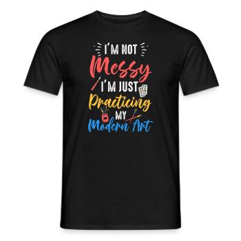 Ich bin kein chaotisches Gemälde mit moderner Kunst - Männer T-Shirt - Schwarz - Vorne - AI Model Male 178 light (178cm)