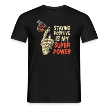 Rester positif est mon superpouvoir - T-shirt homme - noir - Devant - AI Model Male 178 light (178cm)