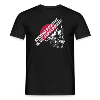 Rester positif est mon superpouvoir - T-shirt homme - noir - Devant - AI Model Male 178 light (178cm)