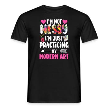 Je ne suis pas une peinture d’art moderne amusante et désordonnée - T-shirt homme - noir - Devant - AI Model Male 178 light (178cm)