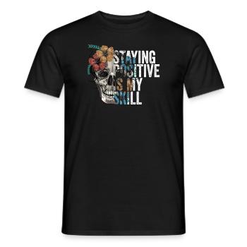 Positiv zu bleiben ist meine Kunst - Männer T-Shirt - Schwarz - Vorne - AI Model Male 178 light (178cm)