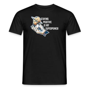 Positiv zu bleiben ist meine Superkraft - Männer T-Shirt - Schwarz - Vorne - AI Model Male 178 light (178cm)