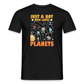 Nur ein Junge, der das Sonnensystem der Planeten liebt - Männer T-Shirt - Schwarz - Vorne - AI Model Male 178 light (178cm)