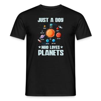 Nur ein Junge, der das Sonnensystem der Planeten liebt - Männer T-Shirt - Schwarz - Vorne - AI Model Male 178 light (178cm)