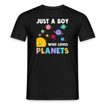 Nur ein Junge, der das Sonnensystem der Planeten liebt - Männer T-Shirt - Schwarz - Vorne - AI Model Male 178 light (178cm)
