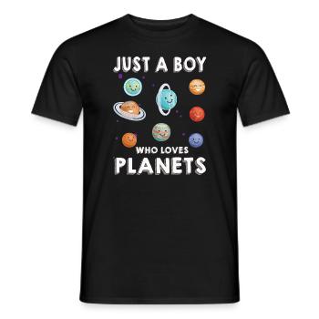 Nur ein Junge, der das Sonnensystem der Planeten liebt - Männer T-Shirt - Schwarz - Vorne - AI Model Male 178 light (178cm)