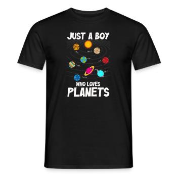 Nur ein Junge, der das Sonnensystem der Planeten liebt - Männer T-Shirt - Schwarz - Vorne - AI Model Male 178 light (178cm)