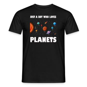 Nur ein Junge, der das Sonnensystem der Planeten liebt - Männer T-Shirt - Schwarz - Vorne - AI Model Male 178 light (178cm)