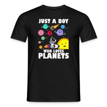 Nur ein Junge, der das Sonnensystem der Planeten liebt - Männer T-Shirt - Schwarz - Vorne - AI Model Male 178 light (178cm)