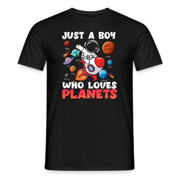 Nur ein Junge, der das Sonnensystem der Planeten liebt - Männer T-Shirt - Schwarz - Vorne - AI Model Male 178 light (178cm)
