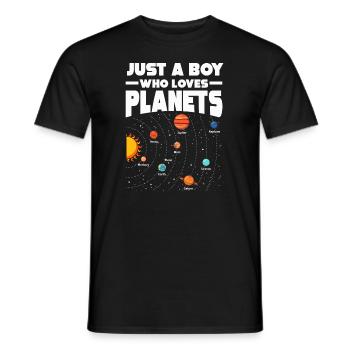 Nur ein Junge, der das Sonnensystem der Planeten liebt - Männer T-Shirt - Schwarz - Vorne - AI Model Male 178 light (178cm)