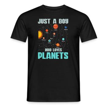 Nur ein Junge, der das Sonnensystem der Planeten liebt - Männer T-Shirt - Schwarz - Vorne - AI Model Male 178 light (178cm)