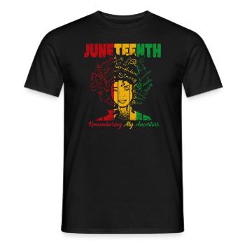 Juneteenth 1865 Se souvenir de mes ancêtres - T-shirt homme - noir - Devant - AI Model Male 178 light (178cm)