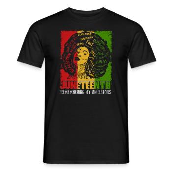 Juneteenth 1865 Gedenken an meine Vorfahren - Männer T-Shirt - Schwarz - Vorne - AI Model Male 178 light (178cm)