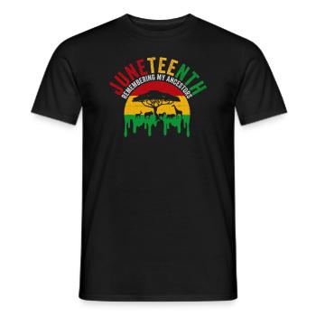 Juneteenth 1865 Gedenken an meine Vorfahren - Männer T-Shirt - Schwarz - Vorne - AI Model Male 178 light (178cm)