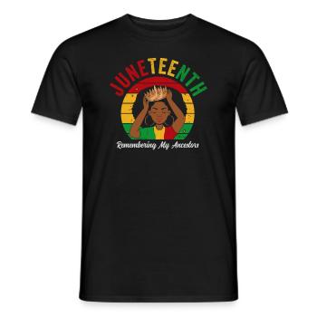 Juneteenth 1865 Gedenken an meine Vorfahren - Männer T-Shirt - Schwarz - Vorne - AI Model Male 178 light (178cm)