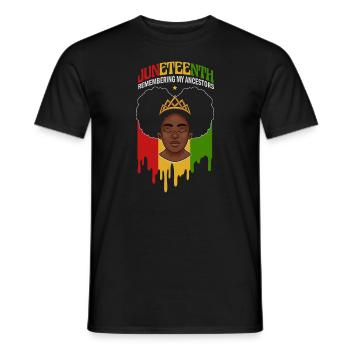 Juneteenth 1865 Gedenken an meine Vorfahren - Männer T-Shirt - Schwarz - Vorne - AI Model Male 178 light (178cm)