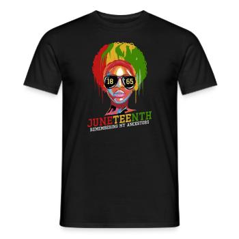 Juneteenth 1865 Gedenken an meine Vorfahren - Männer T-Shirt - Schwarz - Vorne - AI Model Male 178 light (178cm)