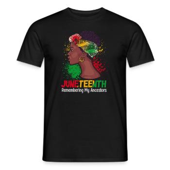 Juneteenth 1865 Gedenken an meine Vorfahren - Männer T-Shirt - Schwarz - Vorne - AI Model Male 178 light (178cm)