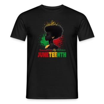 Juneteenth 1865 Gedenken an meine Vorfahren - Männer T-Shirt - Schwarz - Vorne - AI Model Male 178 light (178cm)