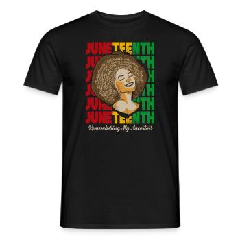 Juneteenth 1865 Gedenken an meine Vorfahren - Männer T-Shirt - Schwarz - Vorne - AI Model Male 178 light (178cm)