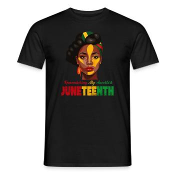 Juneteenth 1865 Gedenken an meine Vorfahren - Männer T-Shirt - Schwarz - Vorne - AI Model Male 178 light (178cm)