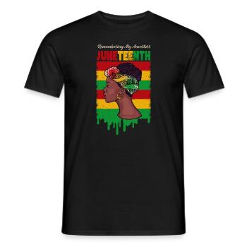 Juneteenth 1865 Se souvenir de mes ancêtres - T-shirt homme - noir - Devant - AI Model Male 178 light (178cm)