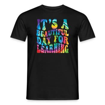 It's A Beautiful Day For Learning - Men's T-Shirt - black - Front - AI Model Male 178 light (178cm)