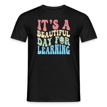 Es ist ein schöner Tag zum Lernen - Männer T-Shirt - Schwarz - Vorne - AI Model Male 178 light (178cm)