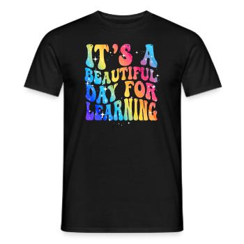 Es ist ein schöner Tag zum Lernen - Männer T-Shirt - Schwarz - Vorne - AI Model Male 178 light (178cm)
