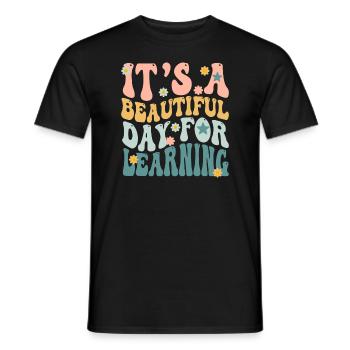 Es ist ein schöner Tag zum Lernen - Männer T-Shirt - Schwarz - Vorne - AI Model Male 178 light (178cm)