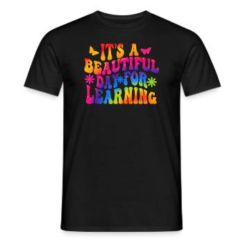 Es ist ein schöner Tag zum Lernen - Männer T-Shirt - Schwarz - Vorne - AI Model Male 178 light (178cm)
