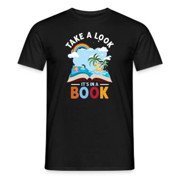 Jetez un coup d’œil C’est dans un rat de bibliothèque de lecture de livre - T-shirt homme - noir - Devant - AI Model Male 178 light (178cm)