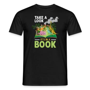 Jetez un coup d’œil C’est dans un rat de bibliothèque de lecture de livre - T-shirt homme - noir - Devant - AI Model Male 178 light (178cm)