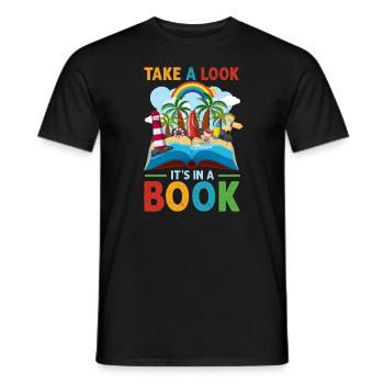 Jetez un coup d’œil C’est dans un rat de bibliothèque de lecture de livre - T-shirt homme - noir - Devant - AI Model Male 178 light (178cm)