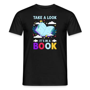 Jetez un coup d’œil C’est dans un rat de bibliothèque de lecture de livre - T-shirt homme - noir - Devant - AI Model Male 178 light (178cm)
