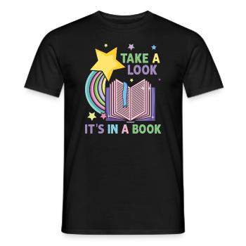 Jetez un coup d’œil C’est dans un rat de bibliothèque de lecture de livre - T-shirt homme - noir - Devant - AI Model Male 178 light (178cm)